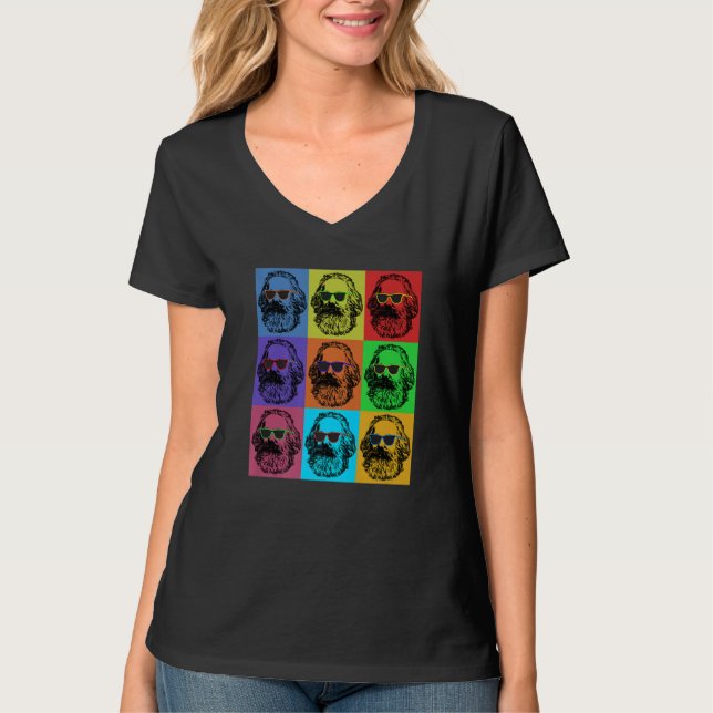 T-shirt Karl Marx Pop   Révolution Philosophe Enseignant (Devant)