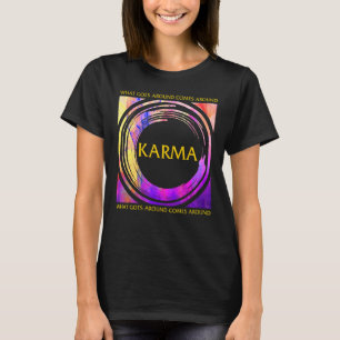 T-shirt Karma Bouddha Yoga Vintage droit universel Bouddhi