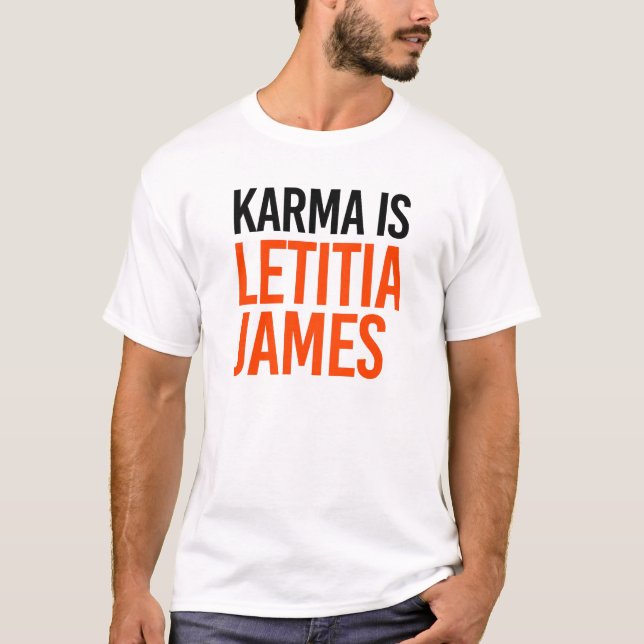 T-shirt Karma est Letitia James (Devant)