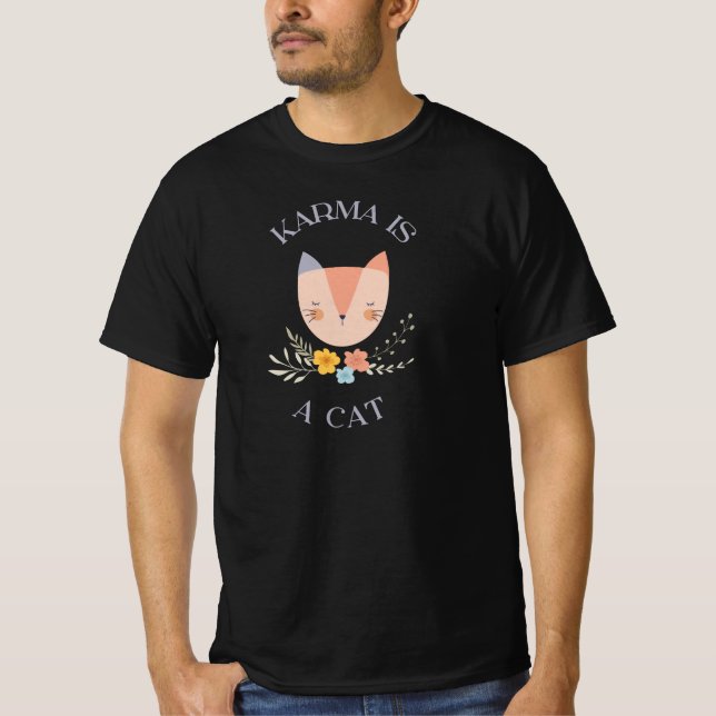 T-shirt Karma est un chat (Devant)