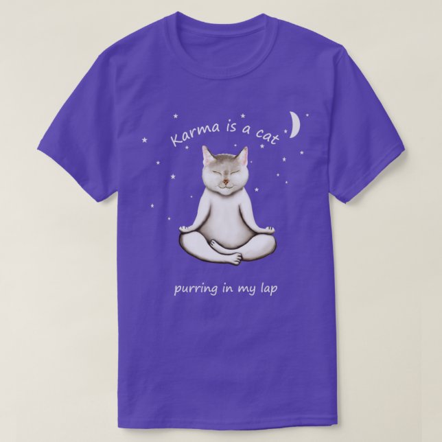 T-SHIRT KARMA EST UN CHAT QUI POURSUIT DANS MON LAP (Design devant)