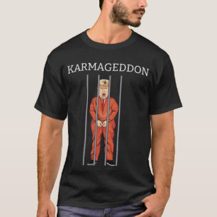T-shirt KARMAGEDDON : Trump en prison Orange Jumpsuit Drôl