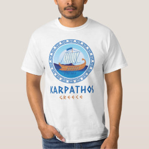 T-shirt Karpathos, Grèce Design de navires grecs Hommes