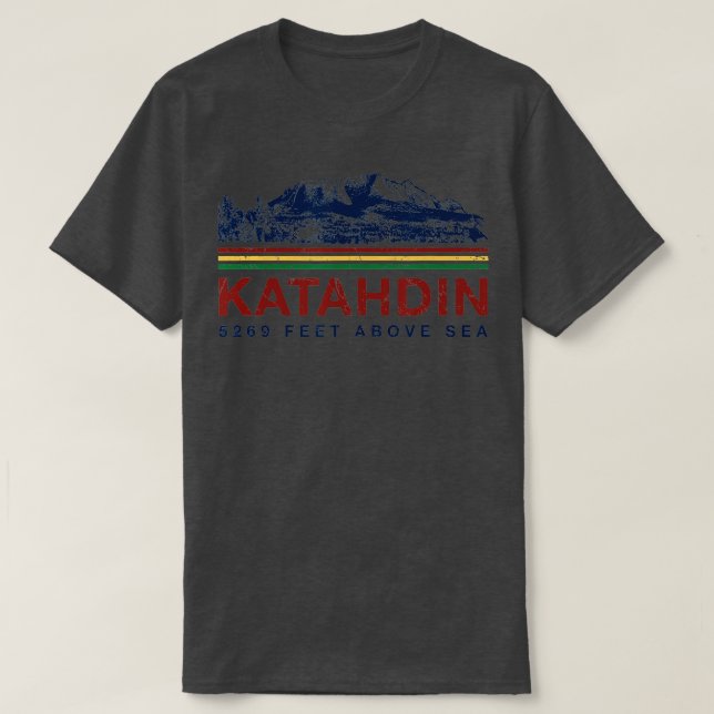 T-shirt Katahdin Maine Mountain Escalade Randonnée Vintage (Design devant)