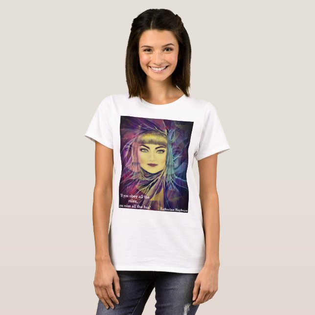 T-shirt Katharine Hepburn - Citation féministe inspirante (Devant entier)