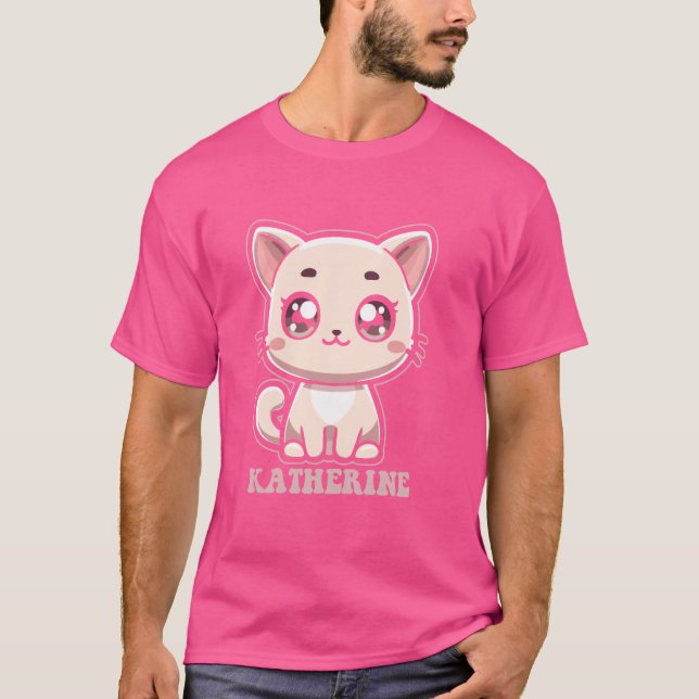 T-shirt Katherine Cute Kitty Conception de chats pour fill (Devant)