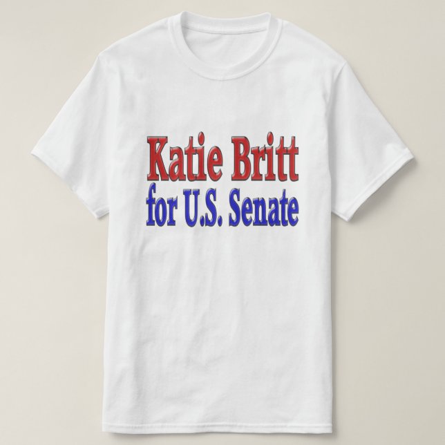 T-shirt Katie Britt pour le Sénat avec le texte bleu rouge (Design devant)