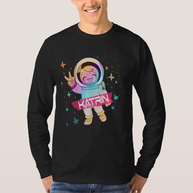 T-shirt KATRIN - Adorable nom de fille avec astronaute mig (Devant)