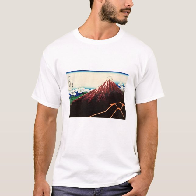 T-shirt Katsushika Hokusai - Éclairages sous le sommet (Devant)
