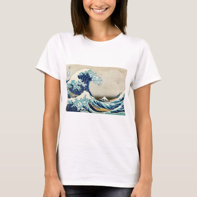 T-shirt Katsushika Hokusai - La Grande vague au large de K (Devant)