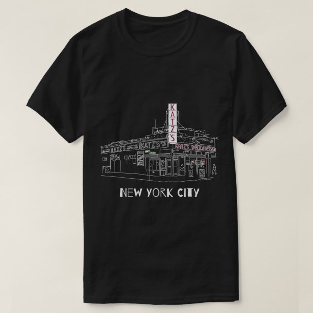 T-shirt Kat'z Deli New York City pour les fans de sandwich (Design devant)