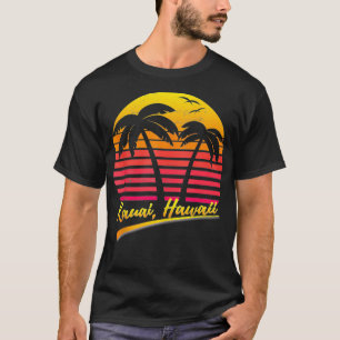 T-shirt Kauai Beach Vintage Retro Beach Sunset Hawaii Kau