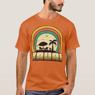 T-shirt Kauai Beach Vintage Retro Style coucher de soleil