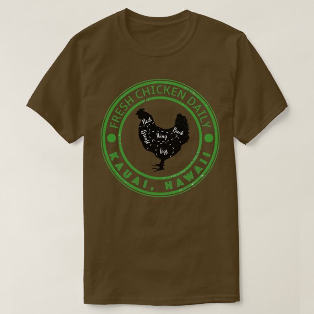 T-shirt Kauai Fresh Chicken Daily Famille Vacances Souveni (Design devant)
