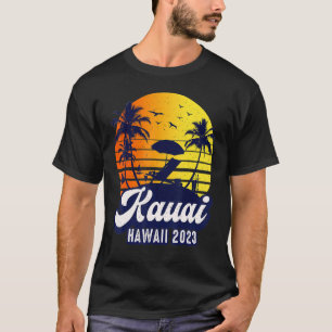 T-shirt Kauai Hawaii 2023 Hawaiian Sunset Beach Retro