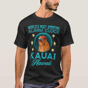 T-shirt Kauai Hawaii Alarm Clock Chicken Roster Souvenir