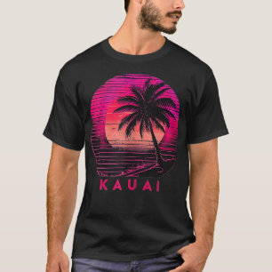 T-shirt Kauai Hawaii Beach 80s Palmiers Vintages Aloha Re