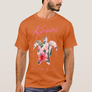 T-shirt Kauai Hawaii Hibiscus Tortue de mer à fleurs TShir