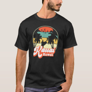 T-shirt Kauai Hawaii Vintage Surf de plage Hawaiian Retro 
