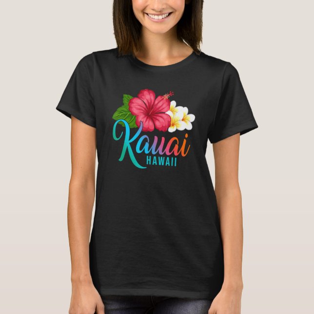 T-shirt Kauai Vacances Avec Hibiscus Tropical Hawaïen Flo (Devant)