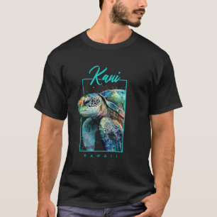 T-shirt Kaui Hawaii Aquarelle Portrait de tortue marine