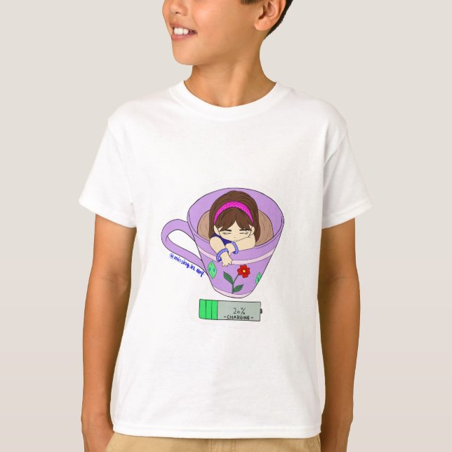 T-shirt Kawaii Amusant Batterie mignonne Temps de chargeme (Devant)