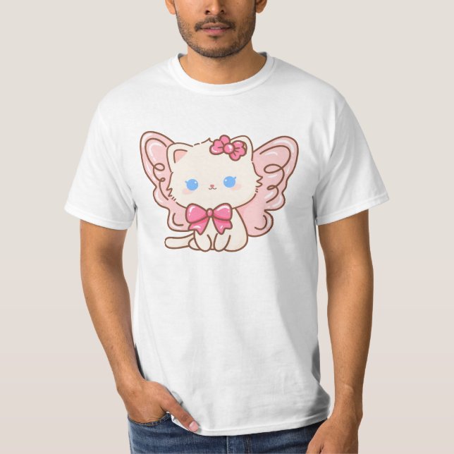 T-shirt Kawaii Angel Kitty Tee (Devant)