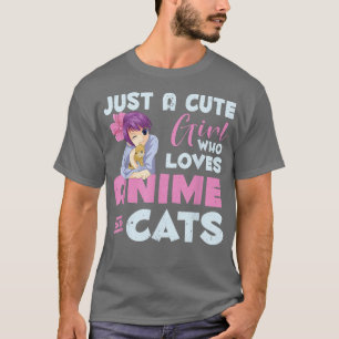 T-shirt Kawaii Anime Animaux Amoureux de les chats Filles