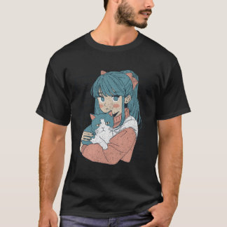 T-shirt Kawaii Anime Avec Chat Kitty Ga Japon