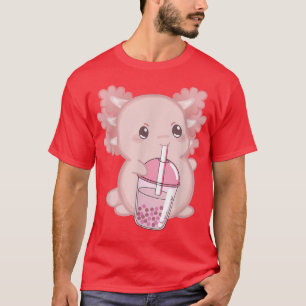 T-shirt Kawaii Anime Axolotl Boba Bubble Tea Women Men Boy
