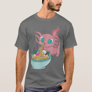 T-shirt Kawaii Anime Axolotl Ramen Bowl 706