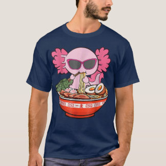 T-shirt Kawaii Anime Axolotl Ramen Noodle Femmes garçons G