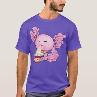 T-shirt Kawaii Anime Axolotl Ramen Noodle Femmes garçons G