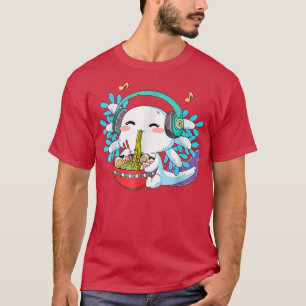 T-shirt Kawaii Anime Axolotl Ramen Noodle Women Men Boys G