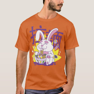 T-shirt Kawaii Anime Bunny Manger Ramen Nourriture japonai