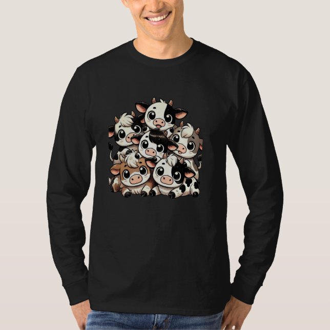 T-shirt Kawaii Anime Cow Kids Girls (Devant)