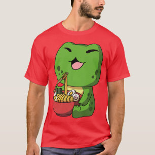 T-shirt Kawaii Anime Frog nouilles asiatiques japonais Ram