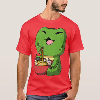 T-shirt Kawaii Anime Frog nouilles asiatiques japonais Ram