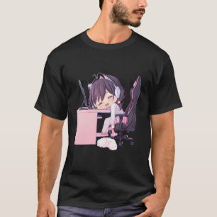T-shirt Kawaii Anime Girl Chibi Neko Catgirl Gamer Egirl