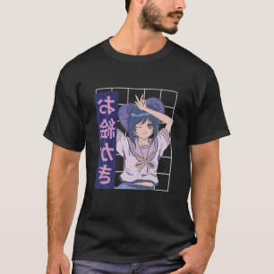 T-shirt Kawaii Anime Girl Lofi Aesthétique Rétro 90S Jap
