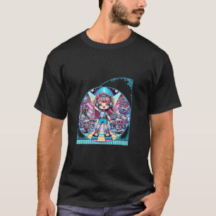 T-shirt Kawaii Anime Girl s Retro Robot Dance Party Groove