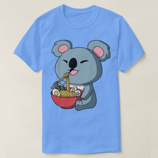 T-shirt Kawaii Anime Koala Ours nouilles asiatiques Bram j (Design devant)