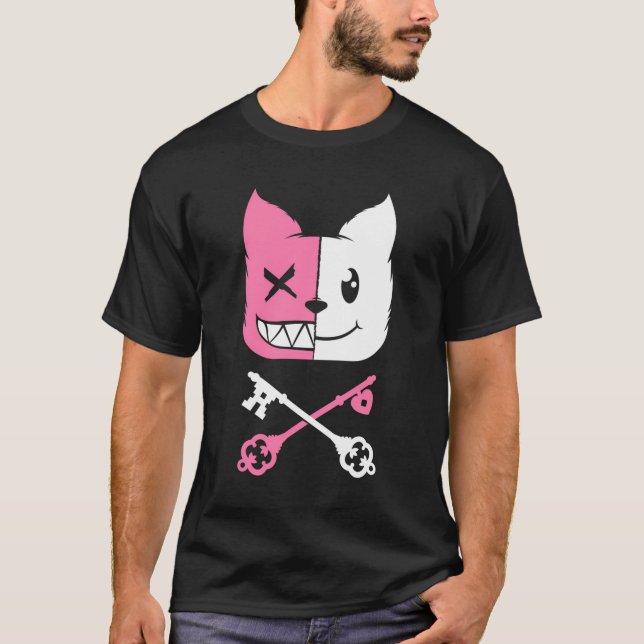 T-shirt Kawaii Anime Neko Girl Yandere Menhera Chan Pastel (Devant)