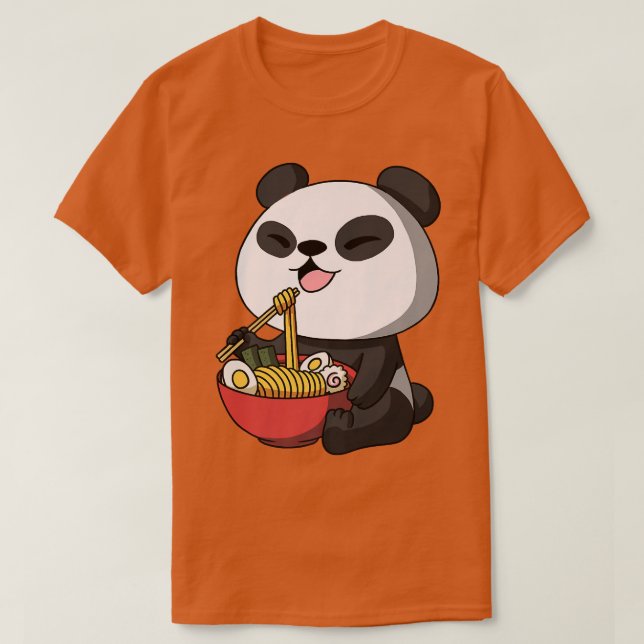 T-shirt Kawaii Anime Panda Ours nouilles asiatiques Bram j (Design devant)