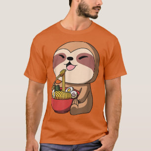 T-shirt Kawaii Anime Sloth Asian Noodles Japanese Ramen
