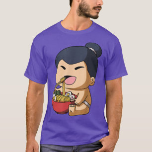 T-shirt Kawaii Anime Sumo Wrestler nouilles asiatiques jap