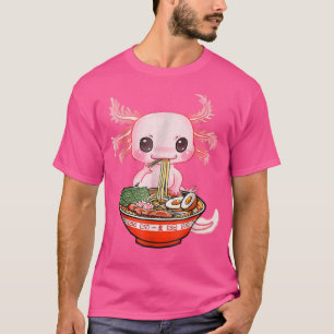 T-shirt Kawaii Aolotl Manger Ramen nouilles Anime Gift Gir