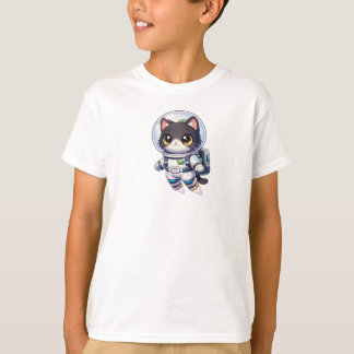 T-shirt Kawaii Astronaut Cat Cartoon – Cute Space Kitty