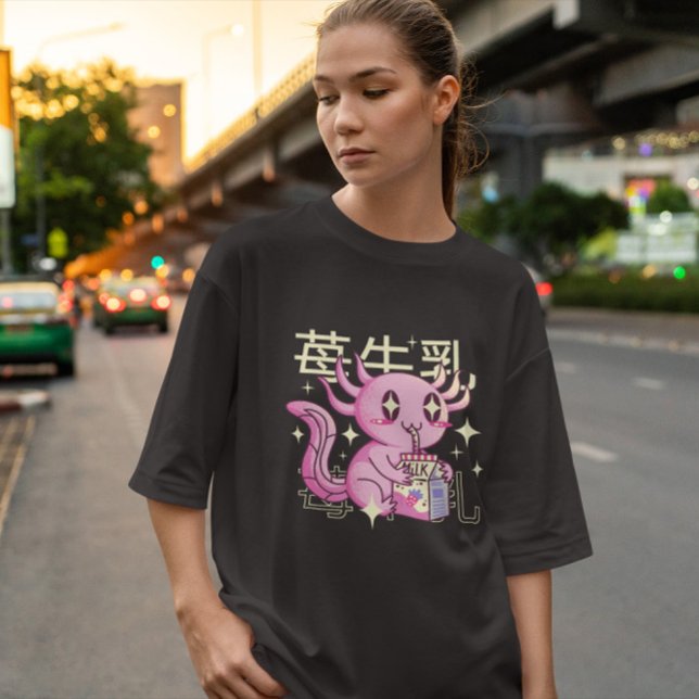 T-shirt Kawaii Axolotl Et Lait De Fraise (Créateur téléchargé)
