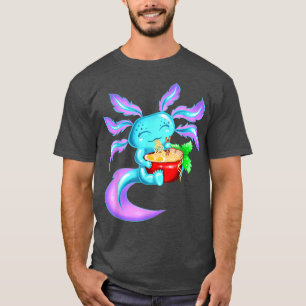 T-shirt Kawaii Axolotl manger ramen japonais Anime Noodles